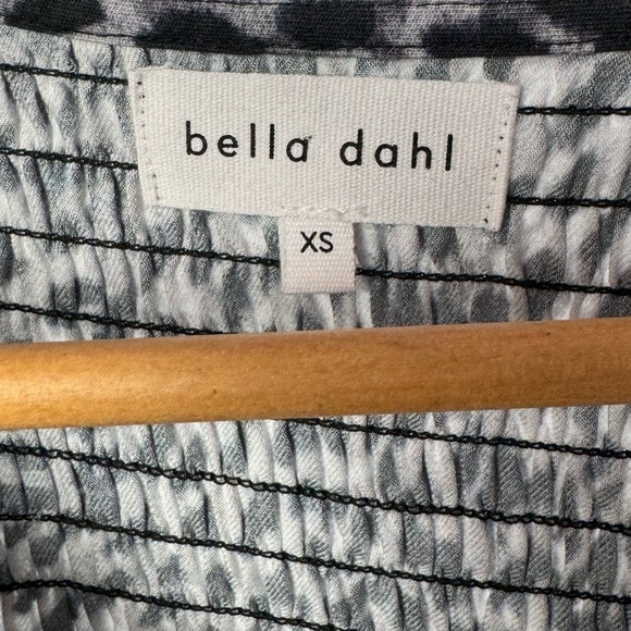 Bella Dahl Long Sleeve Animal Print Mini Dress in Grey Size Extra Small - Picture 6 of 11